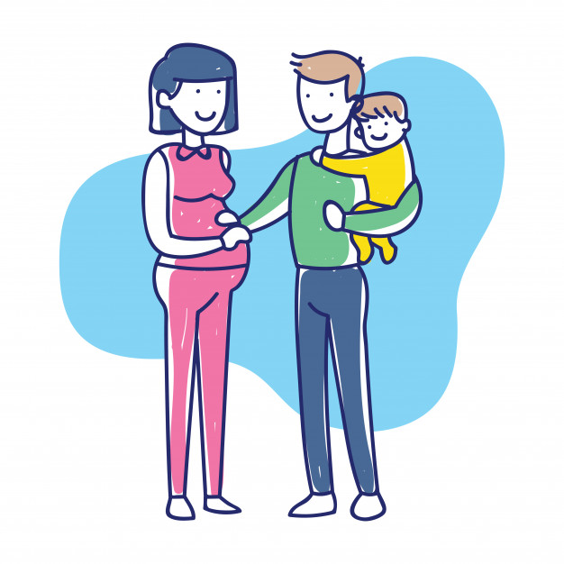 626x626 Little Happy Family Cartoon In Hand Drawn Style Vector Premium