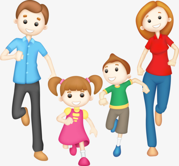 600x554 Happy Family Of Four Hand Painted, A Hand Painted Four, Cartoon