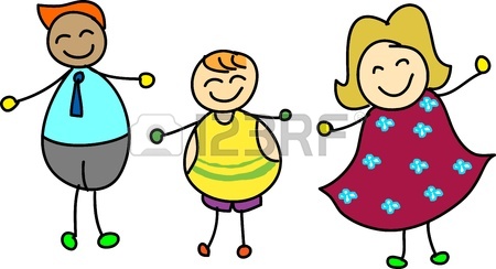 450x244 Happy Family Hand Drawn Cartoon Illustration Royalty Free Cliparts
