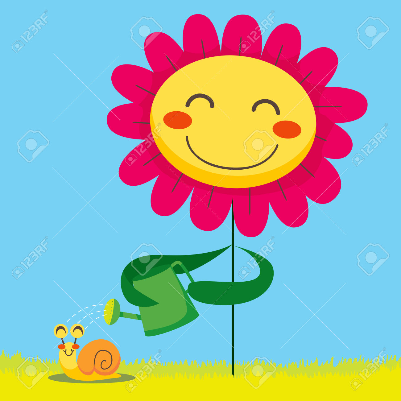 1300x1300 Snail Clipart Cute Flower