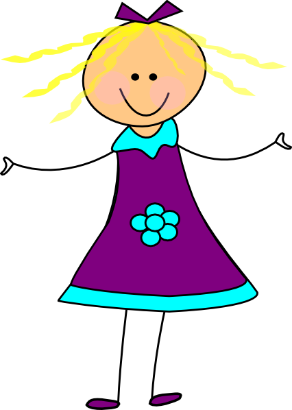 426x598 Happy Girl Purple Clip Art