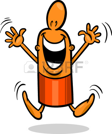 375x450 Cartoon Illustration Of Happy Or Excited Funny Guy Character