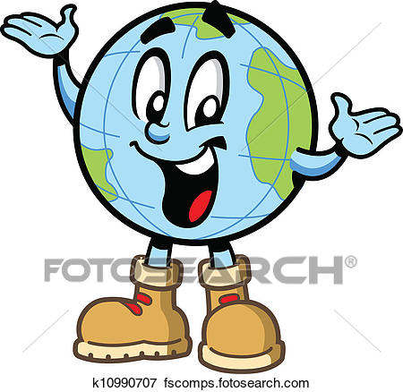 450x438 Clip Art Of Happy Globe Guy K10990707
