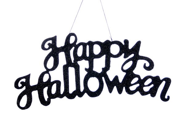 598x372 Halloween Sign, Black