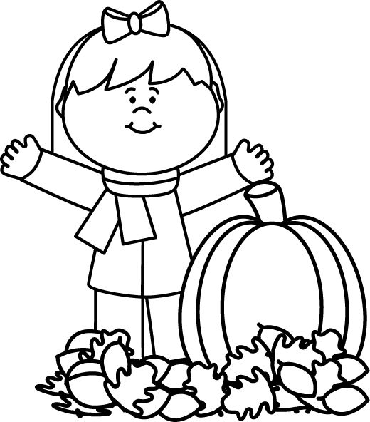 520x592 Happy Fall Clipart Black And White