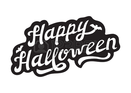 450x319 Scary Hand Drawn Lettering Happy Halloween Isolated On White