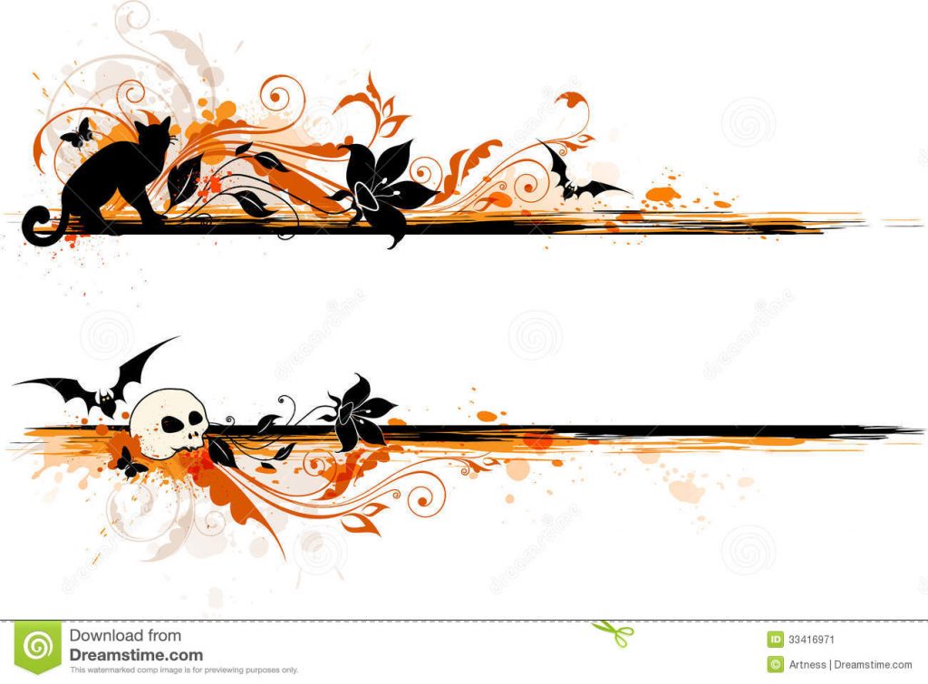 1024x755 Halloween ~ Halloween Theme With Happy Banner Vector Illustration