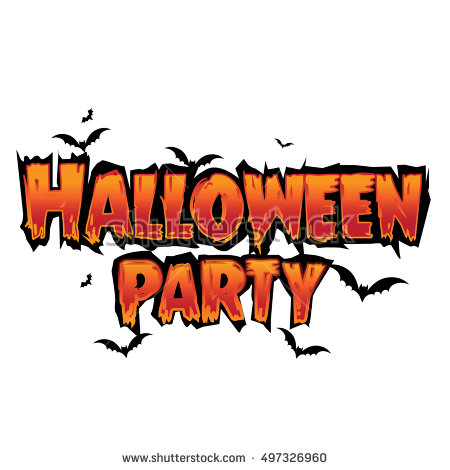 450x470 Happy Halloween Text Banner With Bat Silhouette, Vector Elements