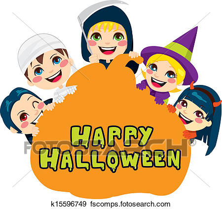 450x423 Clip Art Of Happy Halloween Pumpkin Kids K15596749