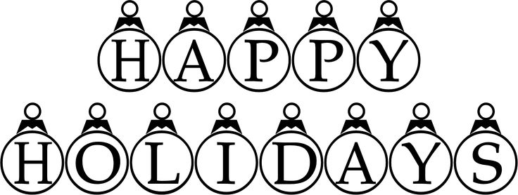 736x278 Happy Holidays Clip Art Black And White