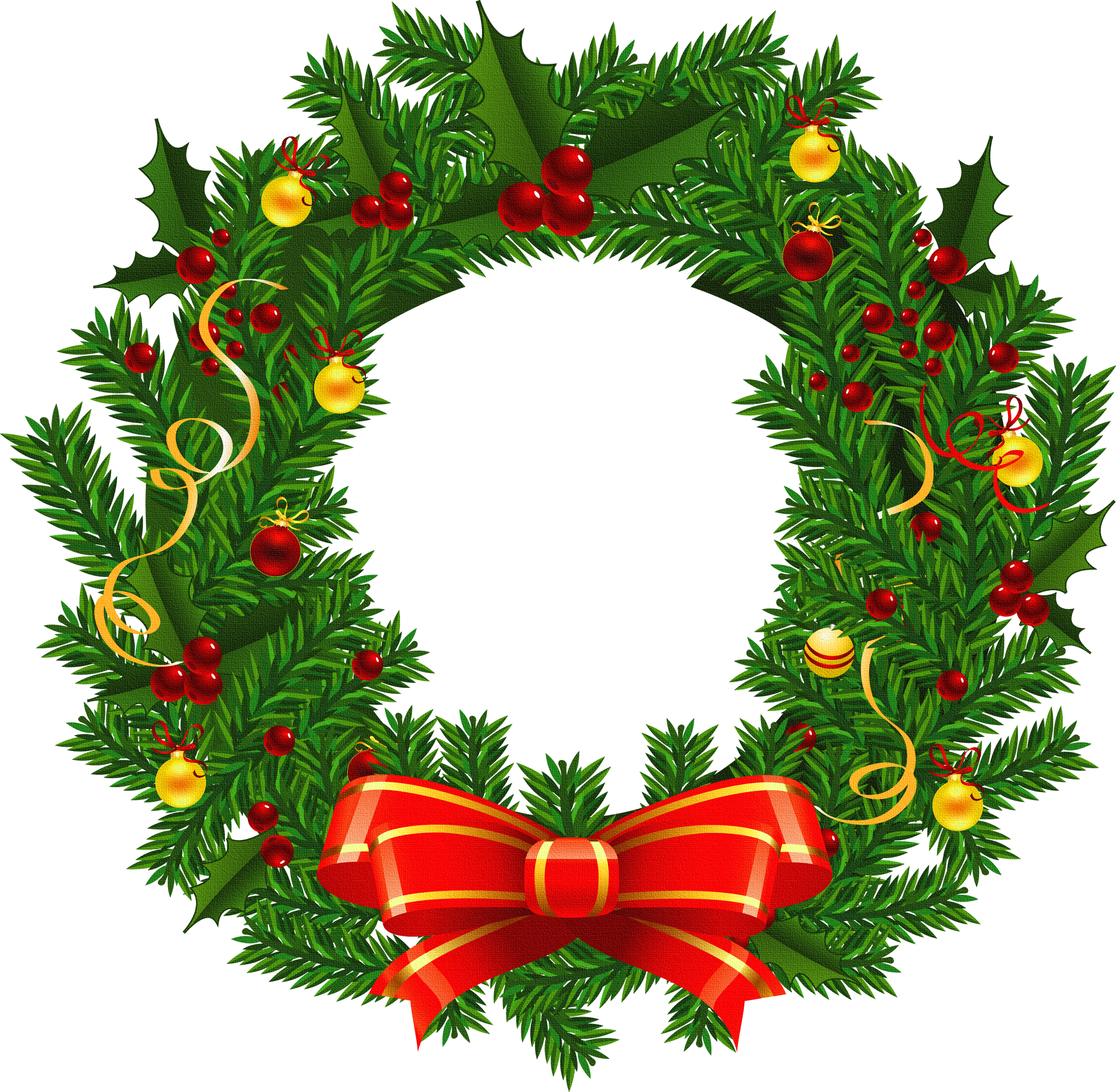 2700x2642 Christmas Wreath Clip Art Happy Holidays Image
