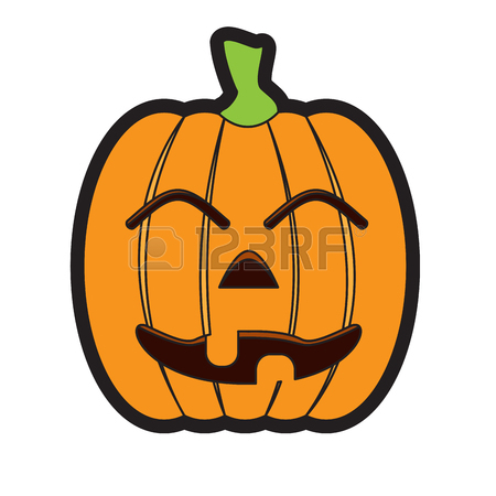 450x450 Isolated Angry Jack O Lantern On A White Background, Vector