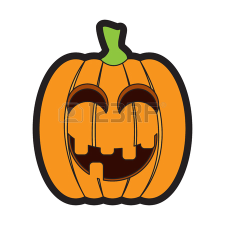 450x450 Isolated Worried Jack O Lantern On A White Background, Vector