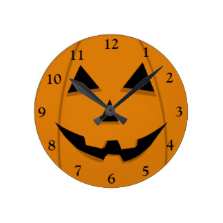 324x324 Jack O Lantern Wall Clocks Zazzle
