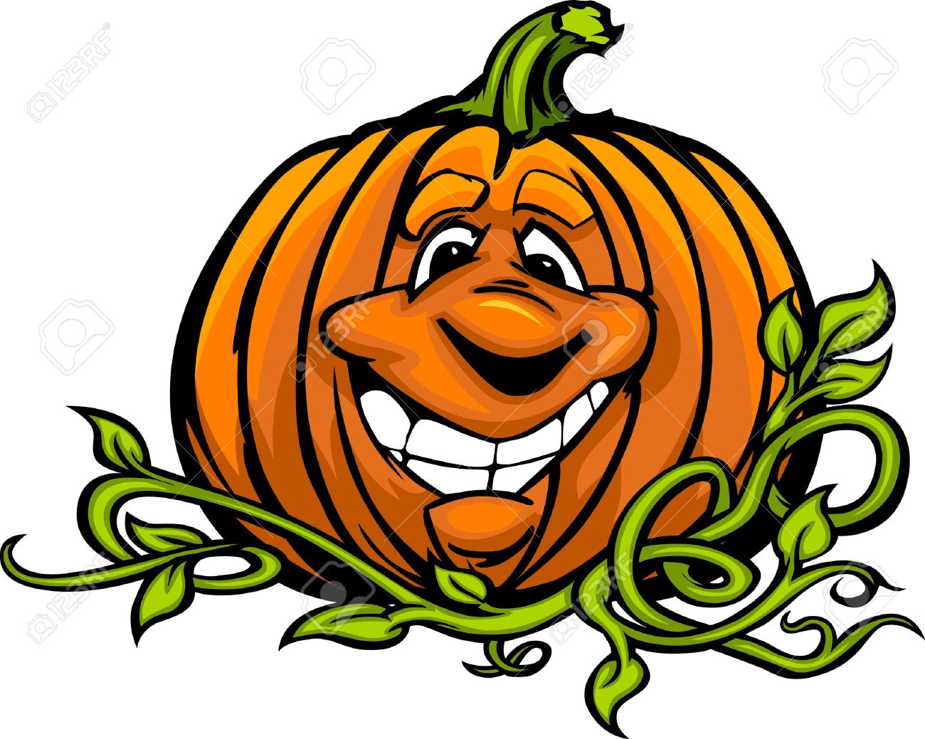 1300x1039 Cartoon Image Of A Happy Halloween Pumpkin Jack O Lantern Head