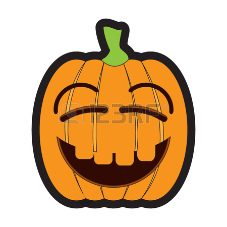450x450 Isolated Worried Jack O Lantern On A White Background, Vector