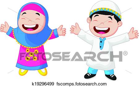 450x282 Clip Art Of Happy Muslim Kid Cartoon K19296499