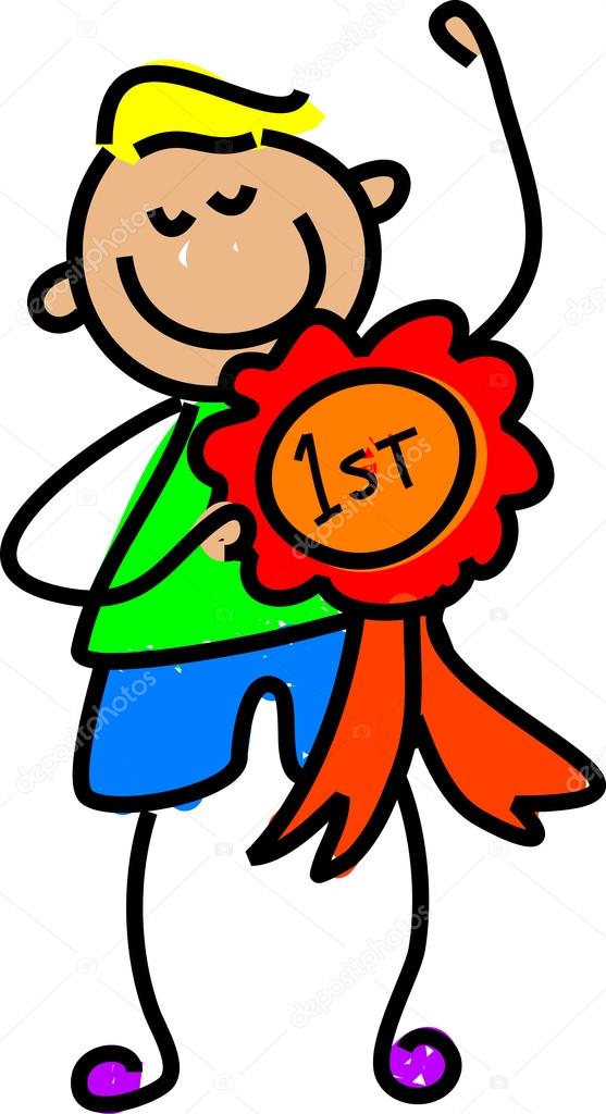 557x1024 Cartoon Character Happy Kid Winner Stock Vector Prawny