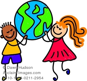 300x280 Happy Amp Diverse Children Holding A Globe Clipart Image