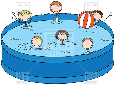 400x296 Happy Kids In A Pool Royalty Free Vector Clip Art Image