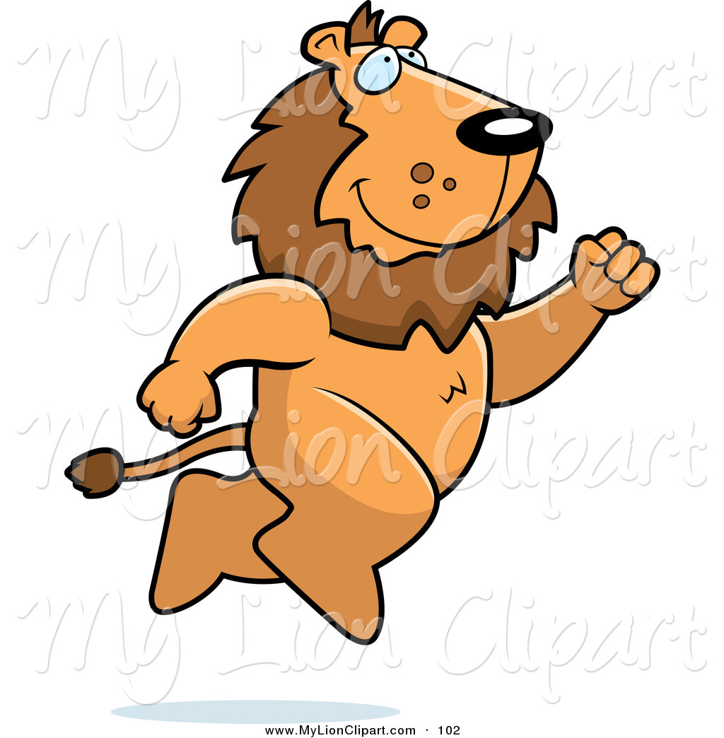 1024x1044 Clipart Of A Happy Lion Taking A Leap By Cory Thoman