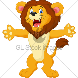 325x325 Happy Carton Lion Posing Gl Stock Images