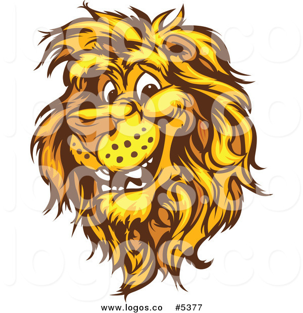 600x620 Royalty Free Vector Of A Logo Of A Happy Male Lion Head By