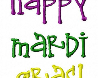 340x270 Mardi Gras Embroidery Design 5x7 6x10 Throw Me Something