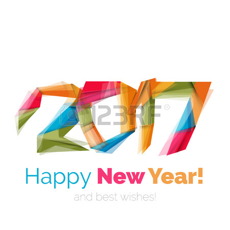 450x450 Christmas Geometric Banner, 2017 New Year. Vector Illustration