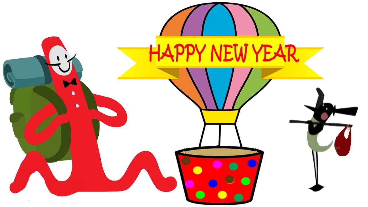 1280x720 Balloons Flying On Happy Holiday New Year Special Kids Cartoon
