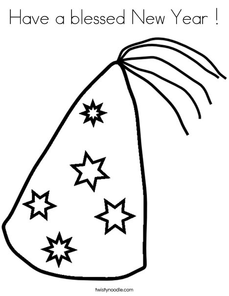 468x605 Have A Blessed New Year Coloring Page