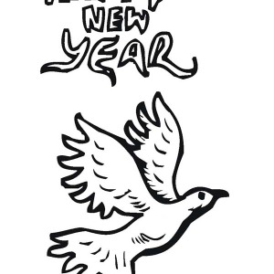 300x300 Pigeon Says Joyful And Happy 2015 New Year Coloring Page Color Luna