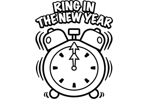 600x400 Time To Happy New Year 2015 Coloring Pages For Kids