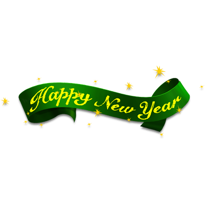 400x400 Happy New Year Green Ribbon Transparent Png