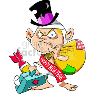 300x300 Royalty Free Happy New Year For A Refugee Vector Art 400564 Vector