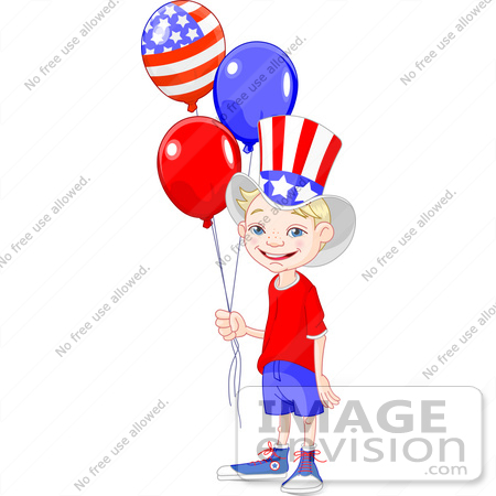 450x450 Clip Art Illustration Of A Happy American Boy Wearing The Stars