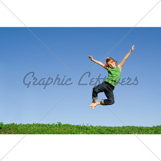 325x325 Fit Healthy Active Kid Jumping Rocks On Vacation Gl Stock Images