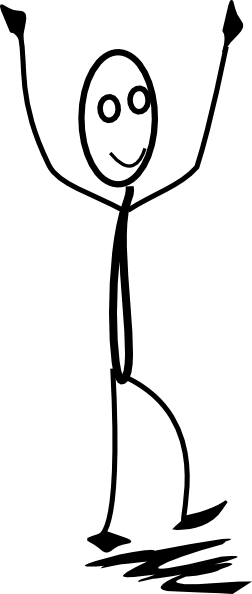 252x594 Stick Man Happy Clip Art