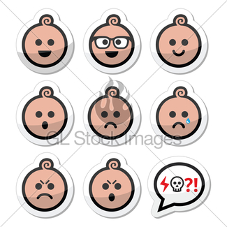 325x325 Baby Boy Faces, Avatar Vector Icons Set Gl Stock Images