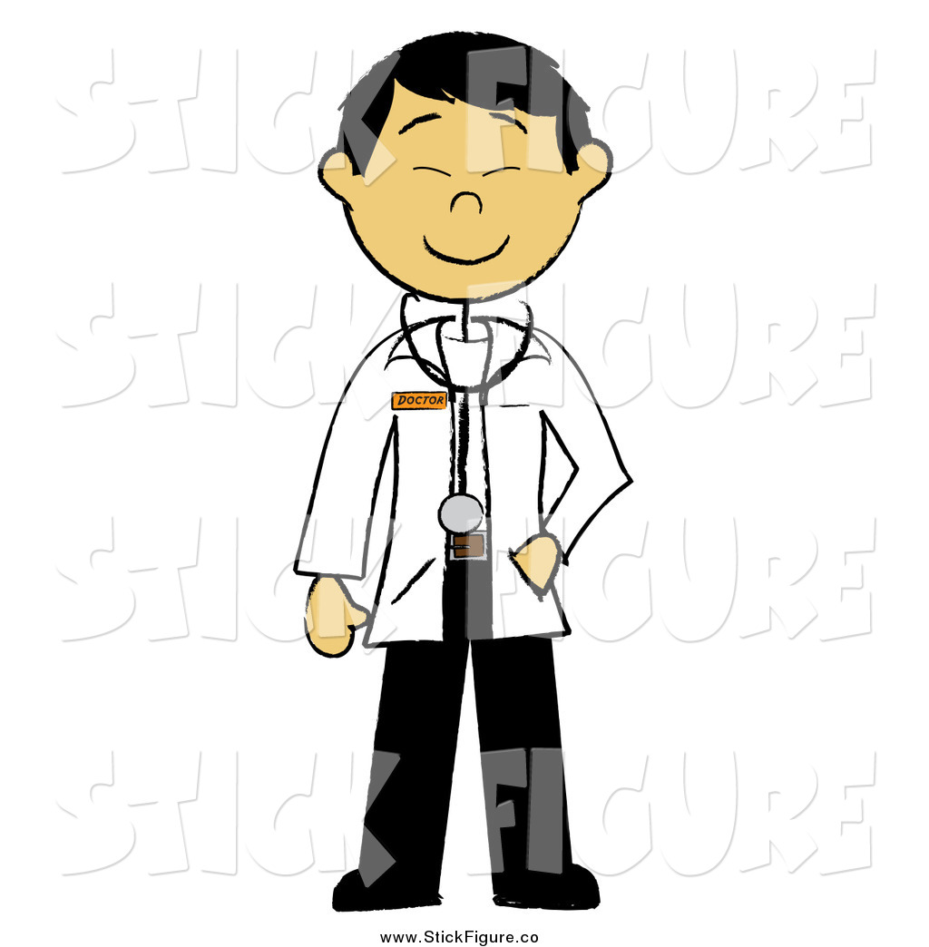 1024x1044 Clip Art Of A Happy Stick Male Asian Doctor By Pams Clipart