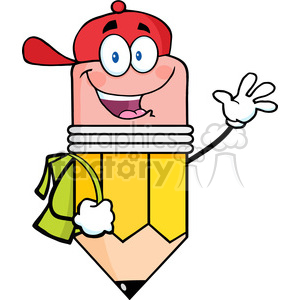 300x300 Royalty Free 5910 Royalty Free Clip Art Happy Pencil Student Going