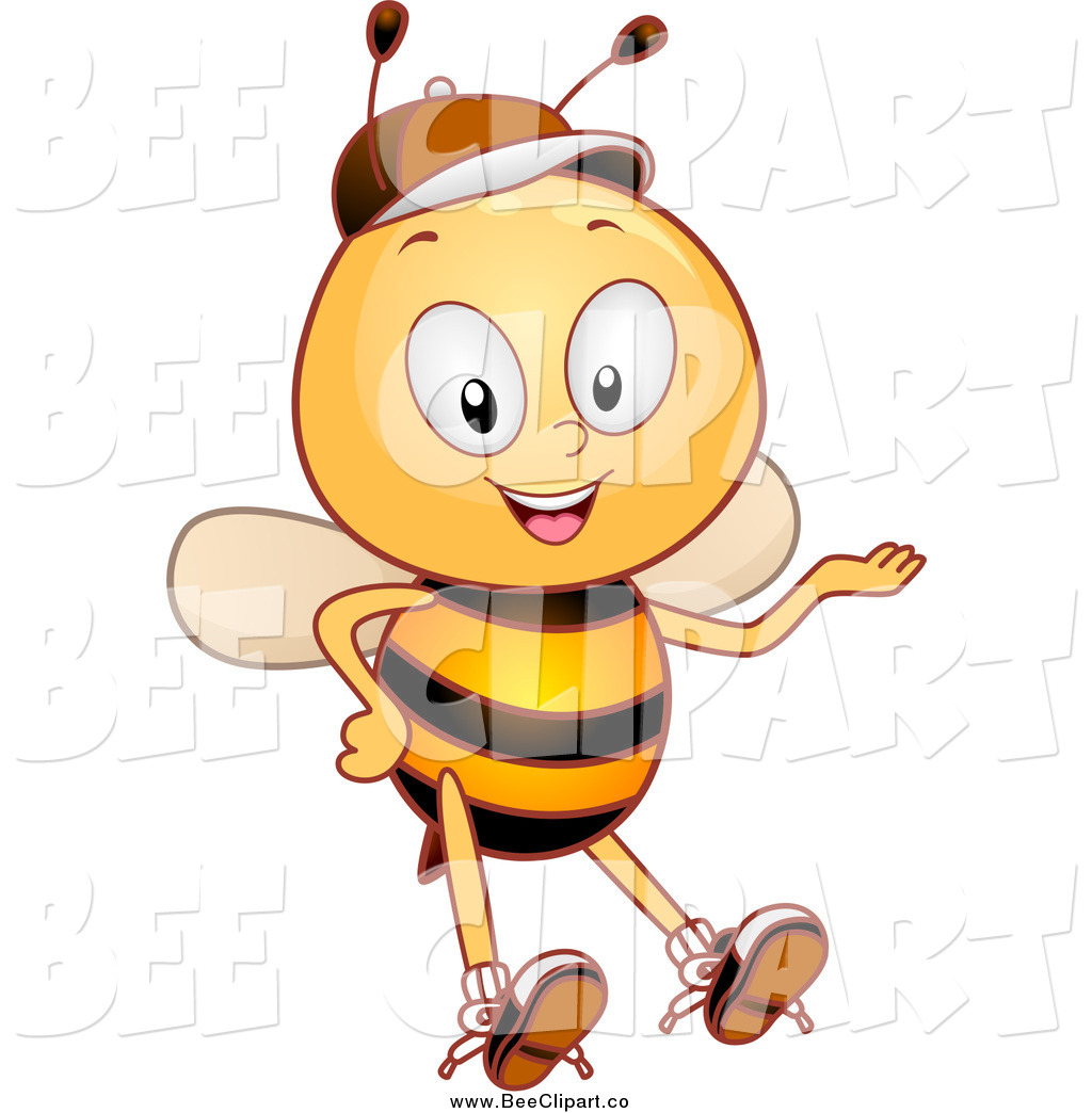 1024x1044 Cartoon Vector Clip Art Of A Happy Bee Student Presenting By Bnp