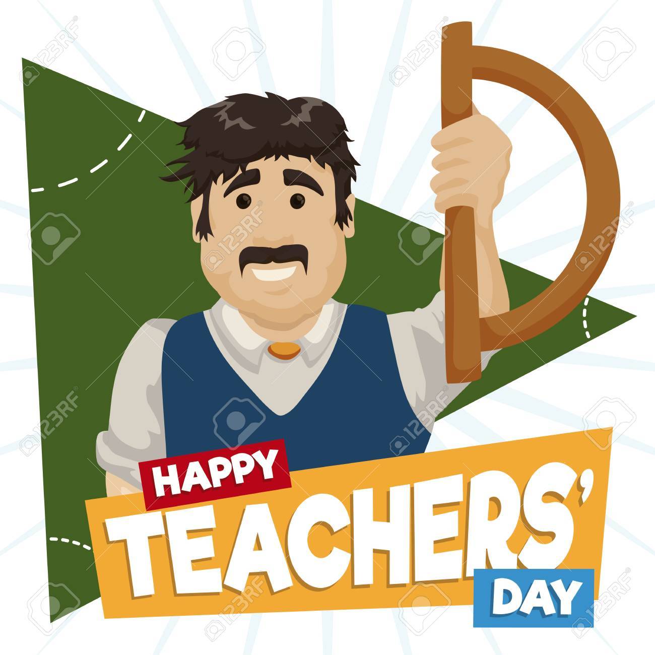 1300x1300 Happy Educator Celebrating Teachers' Day In The Classroom