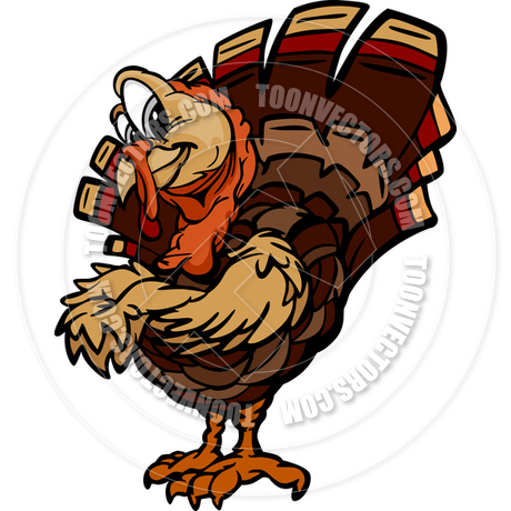 460x460 Happy Thanksgiving Holiday Turkey Cartoon Vector Illustration By