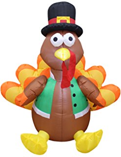 248x320 6 Foot Tall Happy Thanksgiving Inflatable Turkey