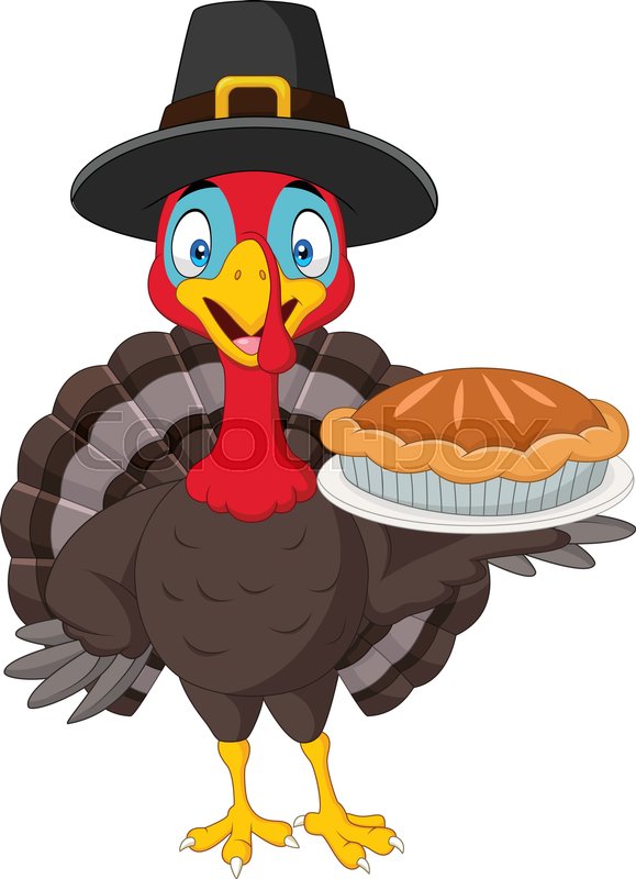 579x800 Vector Illustration Of Happy Thanksgiving Card With Turkey Holding