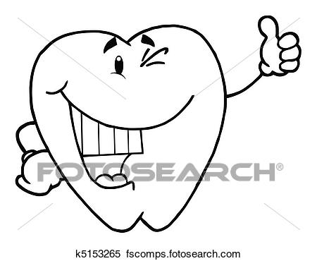450x370 Clipart Of Happy Smiling Tooth K5153265