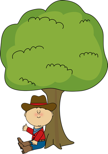 350x500 Cowboy Sitting Under A Tree Clip Art
