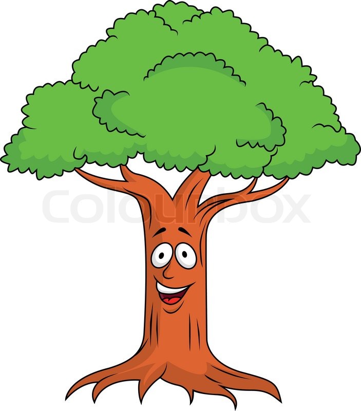 703x800 Tree Cartoon Character Stock Vector Colourbox