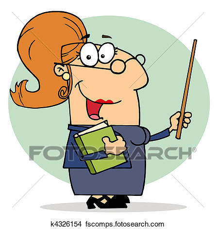 445x470 Clipart Of Happy Professor Woman K4326154